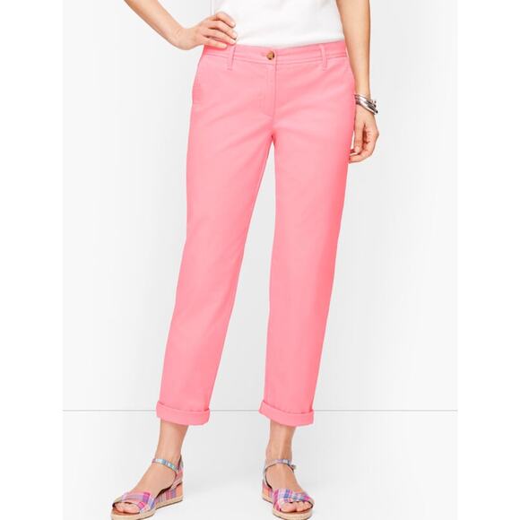 Talbots Pants - Talbots Womens 4 Petite Light Pink Relaxed Chino Ankle Cotton Beach Summer Pants
